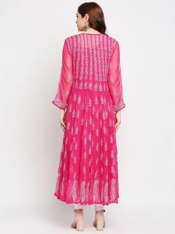 Rani_Pink_Lucknow_Chikankari_Hand_Embroidered_Long_Anarkali_Georgette