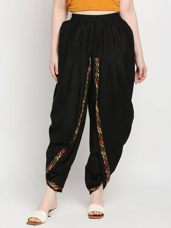 Chikankari_Hand_Embroidered_Dhoti_Salwar_Tulip_Palazzo__pants_for_Women_Cotton