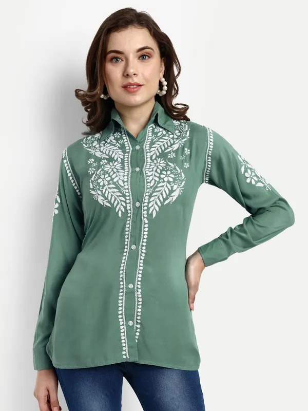 Chikankari_Hand_Embroidered_Shirt_Tops_Blouse_Modal_Cotton