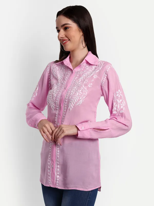Chikankari_Hand_Embroidered_Shirt_Tops_Blouse_Modal_Cotton