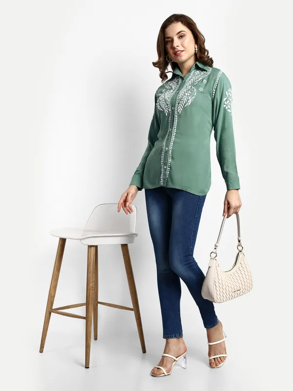 Chikankari_Hand_Embroidered_Shirt_Tops_Blouse_Modal_Cotton