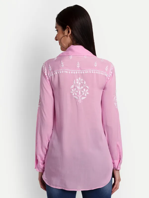 Chikankari_Hand_Embroidered_Shirt_Tops_Blouse_Modal_Cotton