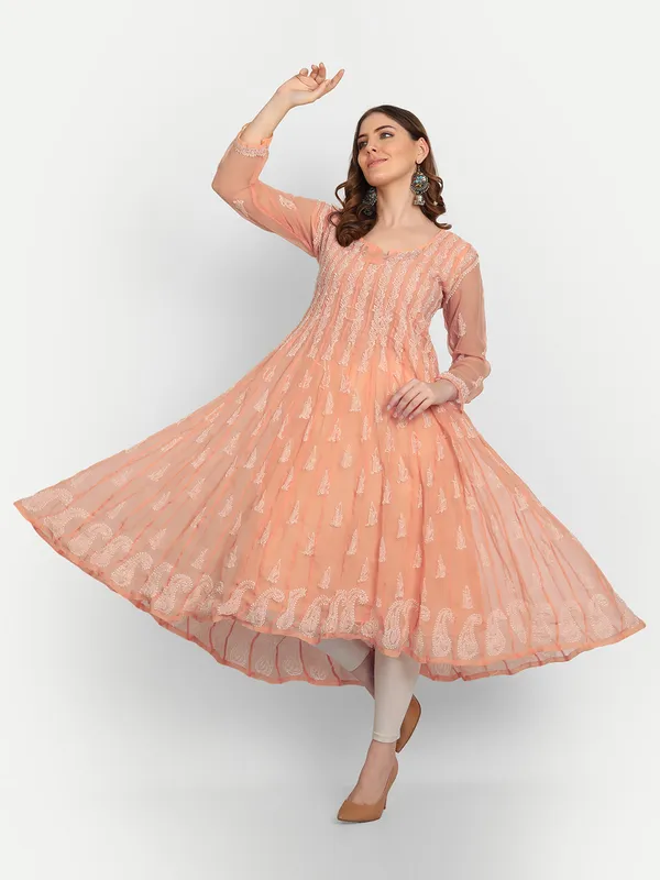 Coral_Anarkali_Chikankari_Georgette_Kurta_Lucknowi_Chikan_56_Kali_Anarkali_Hand_Embroidered_Long_Needlecraft_Kurtis