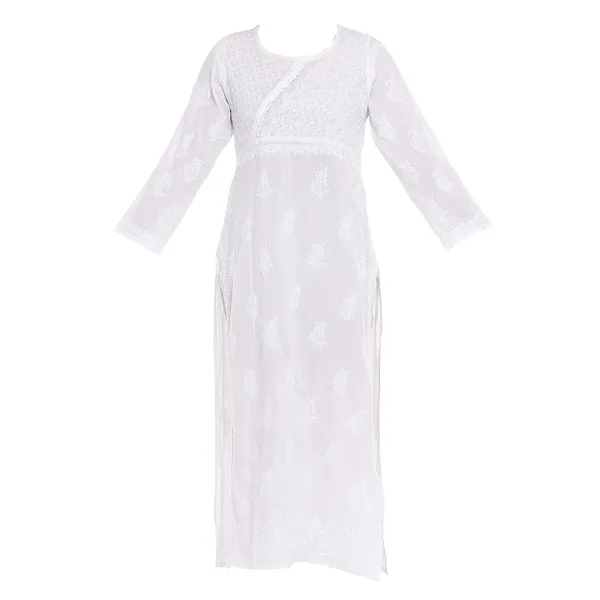 Multicolor_Lucknow_Chikankari_Hand_Embroidered_Long_Kurti