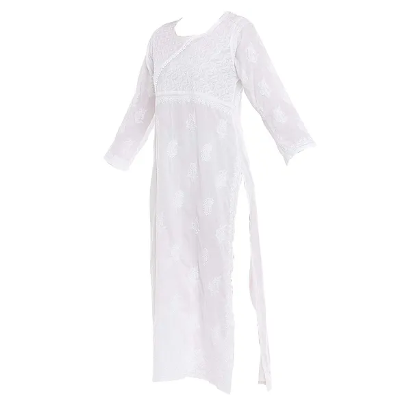 Multicolor_Lucknow_Chikankari_Hand_Embroidered_Long_Kurti