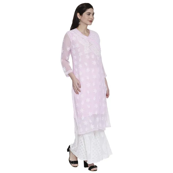 Pretty_Pink_Lucknow_Chikankari_Georgette_Kurta_Palazzo/Sharara_Sets_With_Matching_Cotton_Slip/Undershirt
