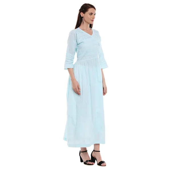 Sky_Blue_Floor_Length_Lucknow_Chikankari_Hand_Embroidered_Long_Kurti_Cotton