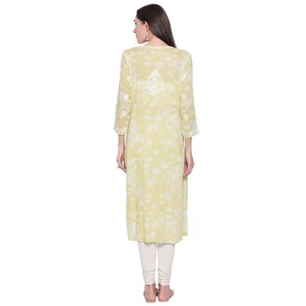 Olive_Green_Lucknow_Chikankari_Hand_Embroidered_Long_Kurtis_Cotton