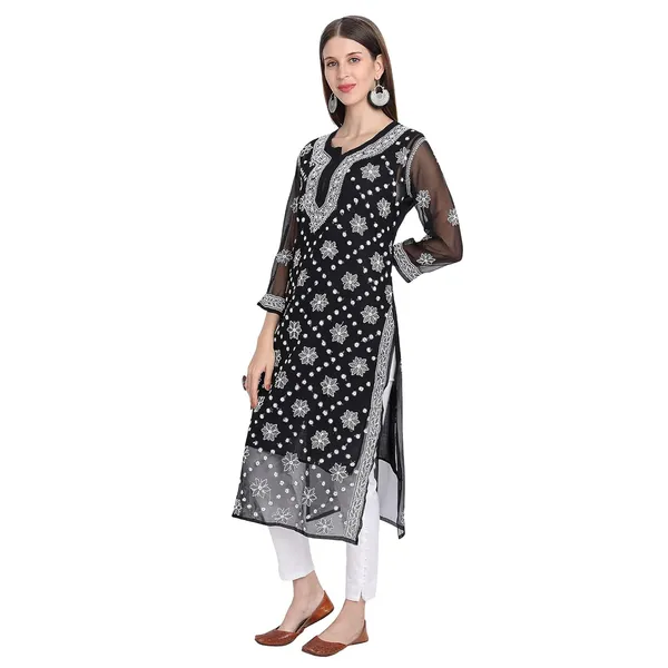 Charismatic_Black_Lucknow_Chikankari_Long_Kurti_Hand_Embroidered_Kurta_With_Matching_Inner_Georgette