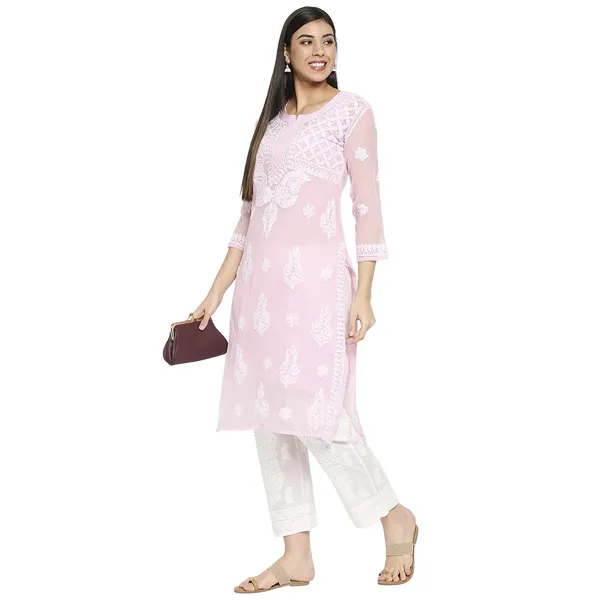 Pretty_Pink_Lucknow_Chikankari_Hand_Embroidered_Long_Kurti_With_Matching_Inner_Georgette