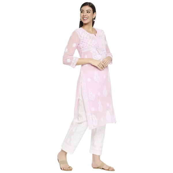 Pretty_Pink_Lucknow_Chikankari_Hand_Embroidered_Long_Kurti_With_Matching_Inner_Georgette