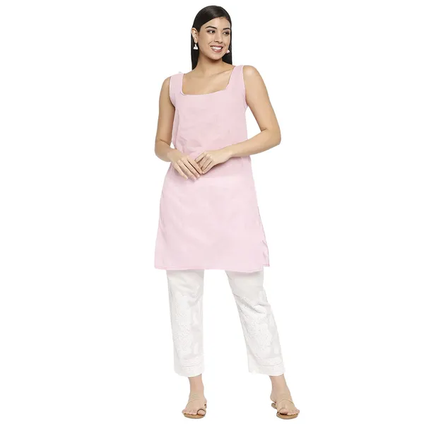 Pretty_Pink_Lucknow_Chikankari_Hand_Embroidered_Long_Kurti_With_Matching_Inner_Georgette