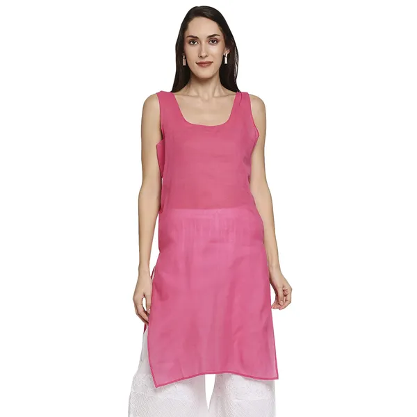 Rani_Lucknow_Chikankari_Hand_Embroidered_Long_Kurti_With_Matching_Inner_Georgette