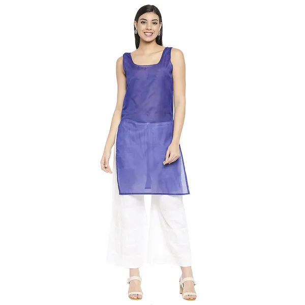 Royal_Blue_Lucknow_Chikankari_Hand_Embroidered_Long_Kurti_With_Matching_Inner_Georgette