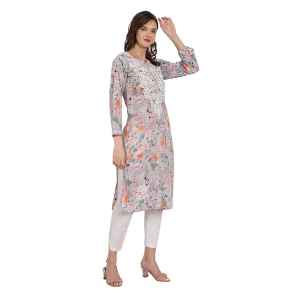 Orange_Voile_Chikankari_Kurti