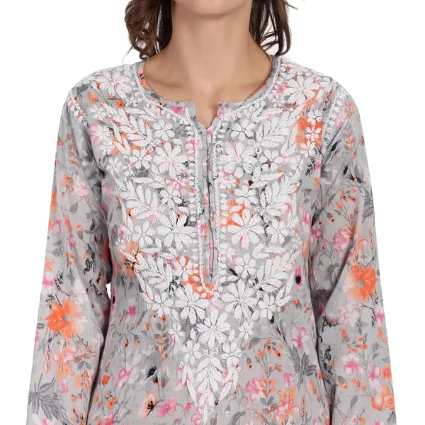 Orange_Voile_Chikankari_Kurti