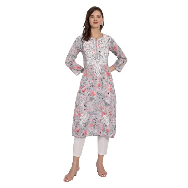 Red_Voile_Chikankari_Kurti