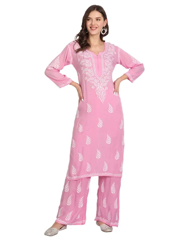 Pretty_Pink_Lucknowi_Chikankari_Hand_Embroidered_Kurti_Palazzo_Set_Cotton