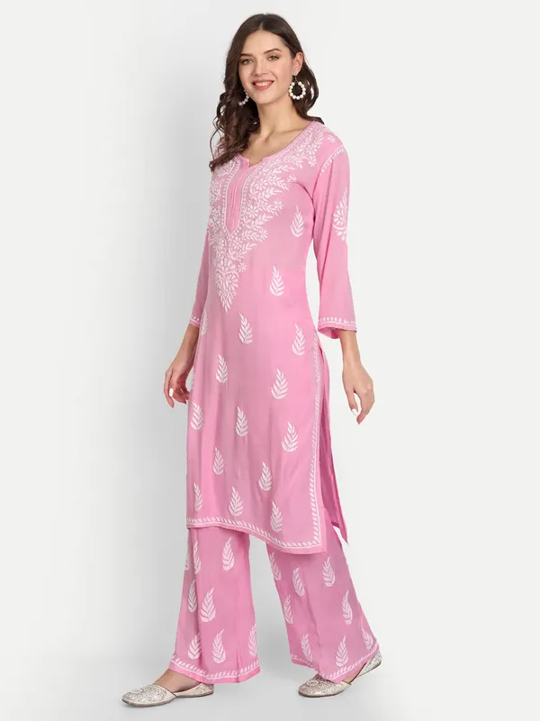 Pretty_Pink_Lucknowi_Chikankari_Hand_Embroidered_Kurti_Palazzo_Set_Cotton