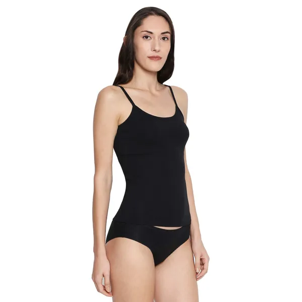 Black_Padded_Cotton_Rich_Soft_Camisole_Spaghetti_Tank_Top/Kurtis_Slip_Removable_Washable_Pads