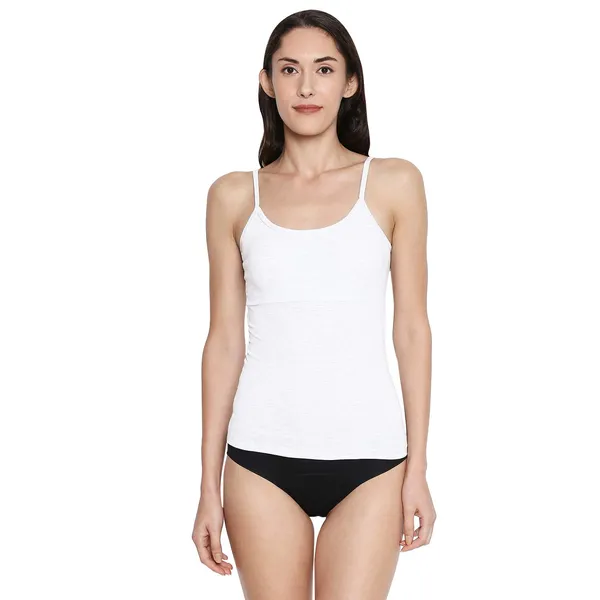 Black&White_Padded_Cotton_Rich_Soft_Camisole_Spaghetti_Tank_Top/Kurtis_Slip_Removable_Washable_Pads