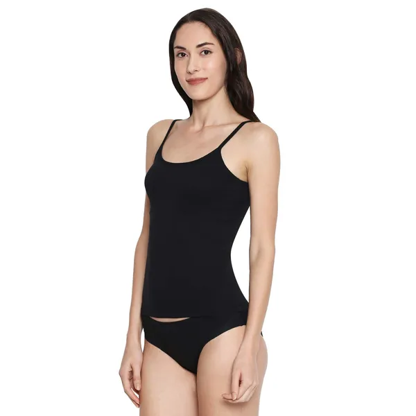 Black&White_Padded_Cotton_Rich_Soft_Camisole_Spaghetti_Tank_Top/Kurtis_Slip_Removable_Washable_Pads