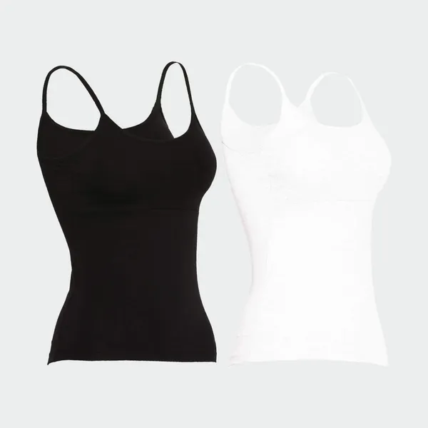 Black&White_Padded_Cotton_Rich_Soft_Camisole_Spaghetti_Tank_Top/Kurtis_Slip_Removable_Washable_Pads
