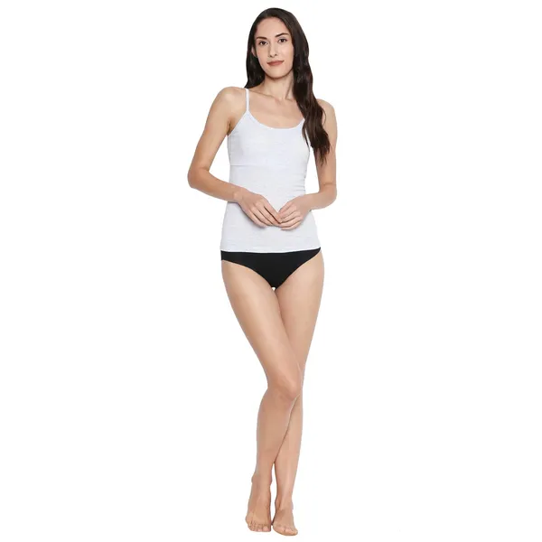 Grey&Black_Padded_Cotton_Rich_Soft_Camisole_Spaghetti_Tank_Top/Kurtis_Slip_Removable_Washable_Pads