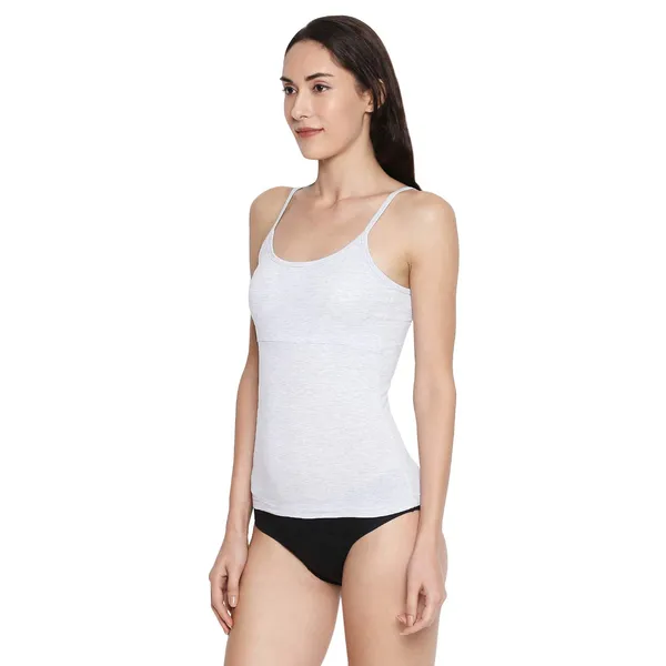 Grey&White_Padded_Cotton_Rich_Soft_Camisole_Spaghetti_Tank_Top/Kurtis_Slip_Removable_Washable_Pads