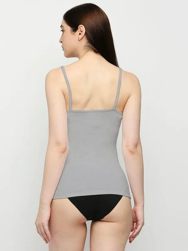 Grey_Padded_Cotton_Rich_Soft_Camisole_Spaghetti_Tank_Top/Kurtis_Slip_Removable_Washable_Pads