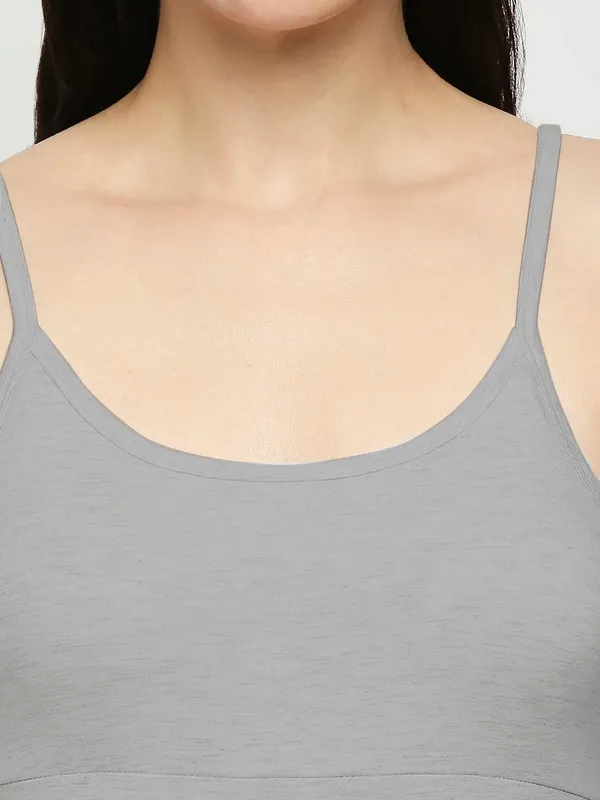 Grey_Padded_Cotton_Rich_Soft_Camisole_Spaghetti_Tank_Top/Kurtis_Slip_Removable_Washable_Pads