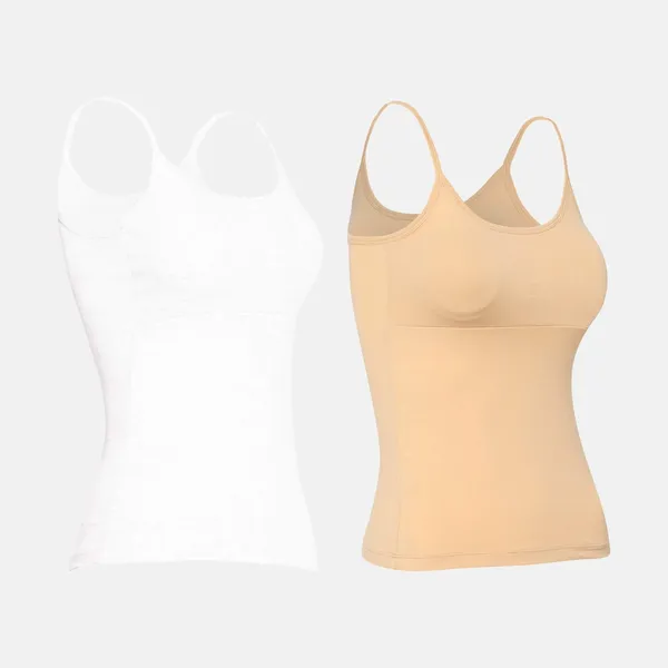 White&Skin_Padded_Cotton_Rich_Soft_Camisole_Spaghetti_Tank_Top/Kurtis_Slip_Removable_Washable_Pads