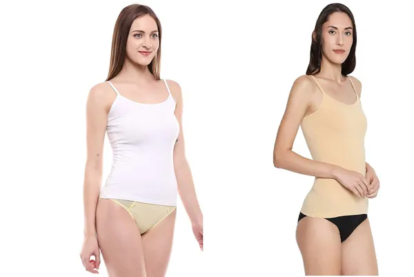 White&Skin_Cotton_Rich_Soft_Camisole_Spaghetti_Tank_Top/Kurtis_Slip