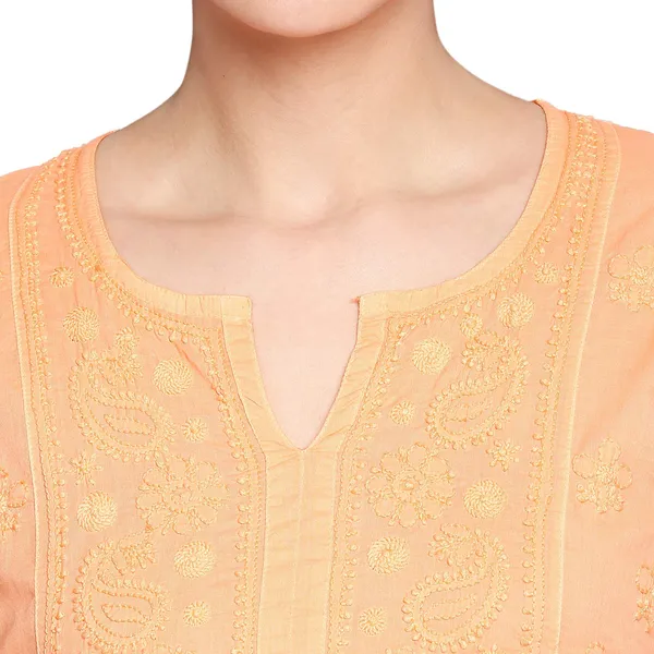 Coral_Ladies_Dresses_Tops_Kurti_Cotton_Long_Kurta_Hand_Embroidery