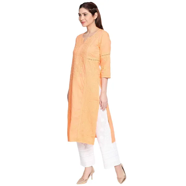 Coral_Ladies_Dresses_Tops_Kurti_Cotton_Long_Kurta_Hand_Embroidery