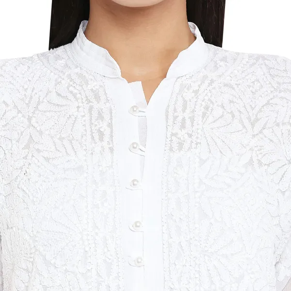 Pristine_White_Lucknow_Chikankari_Hand_Embroidered_Long_Kurti