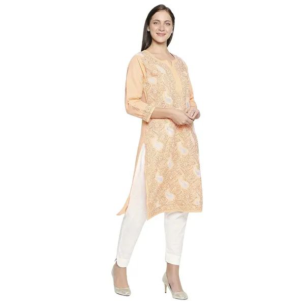 Peachpuff_Cotton_Straight_Kurta