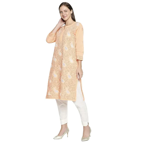Peachpuff_Cotton_Straight_Kurta