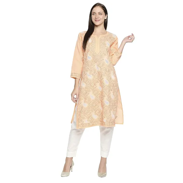 Peachpuff_Cotton_Straight_Kurta