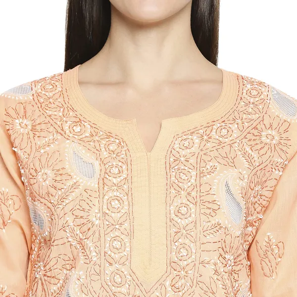 Peachpuff_Cotton_Straight_Kurta