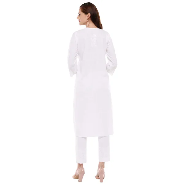 Pristine_White_Lucknow_Chikankari_Long_Kurtis_Cotton