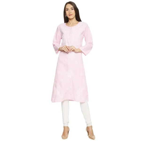 Pretty_Pink_Lucknow_Chikankari_Linen_Kurta_Lucknowi_Chikan_Hand_Embroidered_Linen_Long_Kurtis