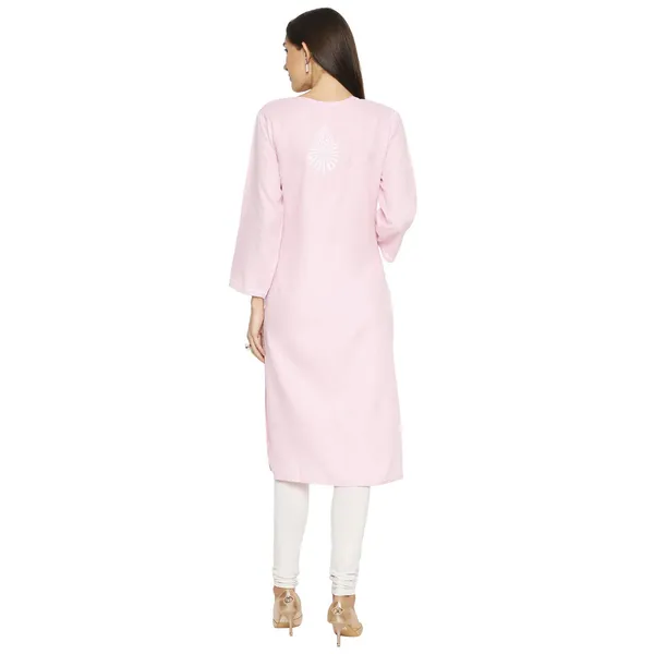 Pretty_Pink_Lucknow_Chikankari_Linen_Kurta_Lucknowi_Chikan_Hand_Embroidered_Linen_Long_Kurtis