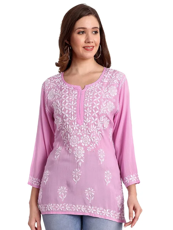 Sunshine_Yellow_Lucknow_Chikankari_Hand_Embroidered_Long_Kurta_Women_Cotton