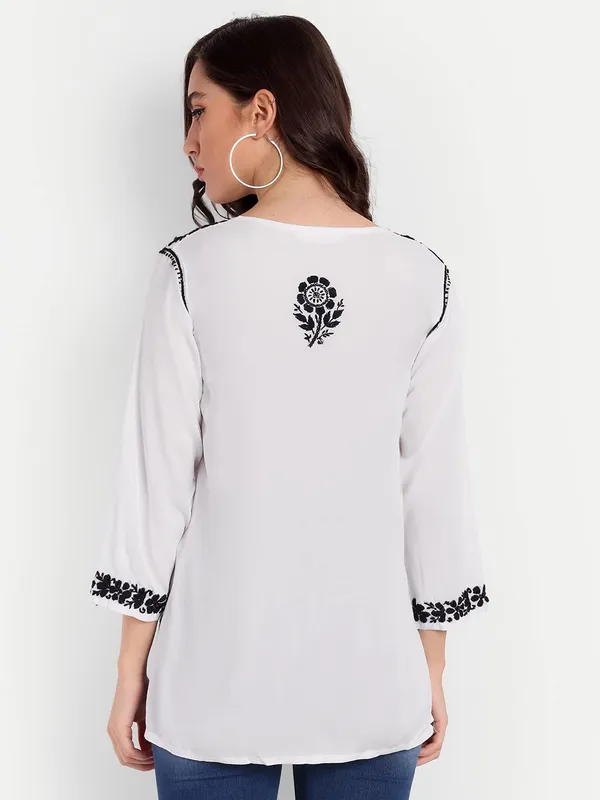 Pristine_White_Chikankari_Hand_Embroidered_Tops_Short_Kurti_Blouse_Cotton