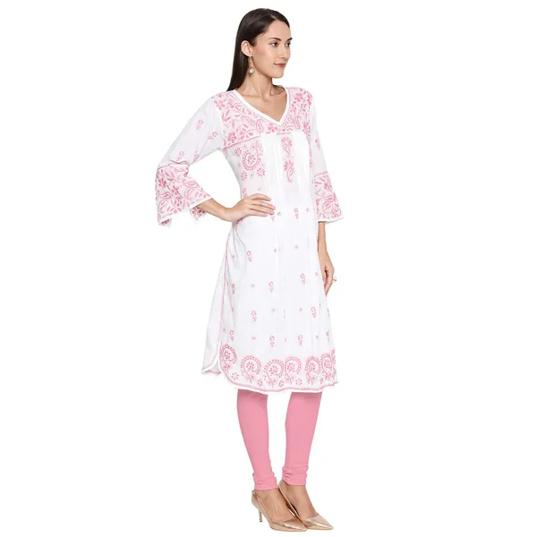 Pretty_Pink_Lucknow_Chikankari_Long_Kurti_Hand_Embroidered_Kurta_Cotton