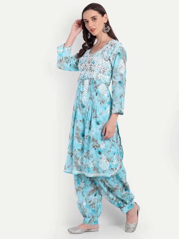 Sky_Blue_Chikankari_Hand_Embroidered_Co_Ord_Set_Kurta_Salwar_Set