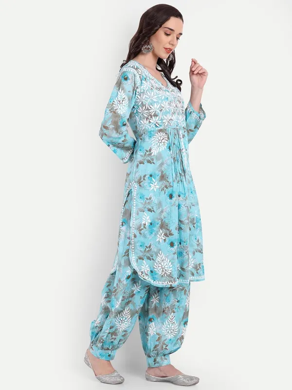 Sky_Blue_Chikankari_Hand_Embroidered_Co_Ord_Set_Kurta_Salwar_Set