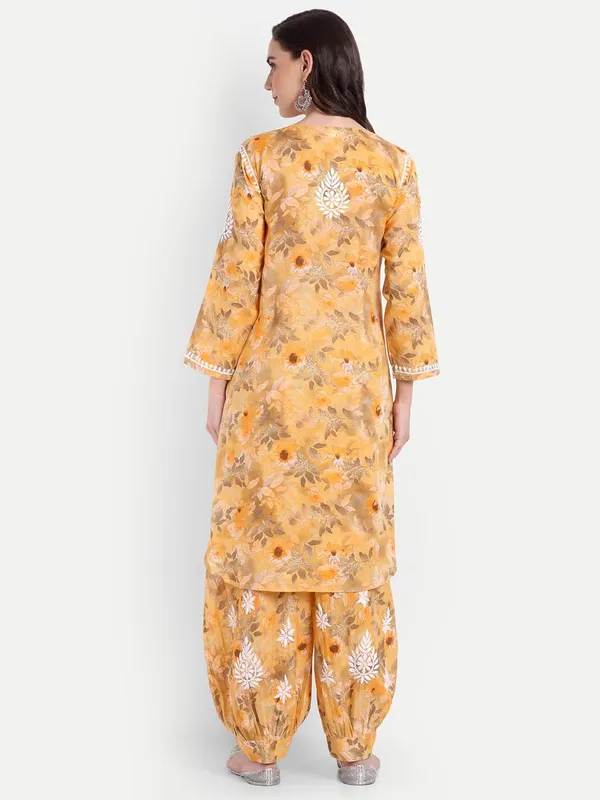 Mustard_Chikankari_Hand_Embroidered_Co_Ord_Set_Kurta_Salwar_Set