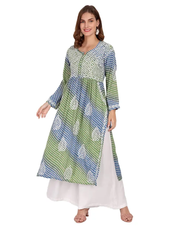 Blue_Lucknow_Chikankari_Hand_Embroidered_Kurta_Rayon